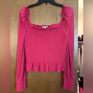 Cropped pink blouse